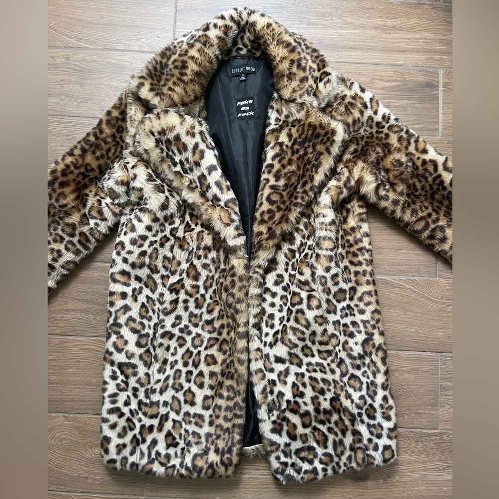 Dolls Kill Current Mood Faux Fur Leopard Coat S